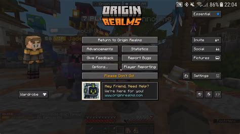 I Don T Know How But Origin Realms Add A Button To The Game Menu Do