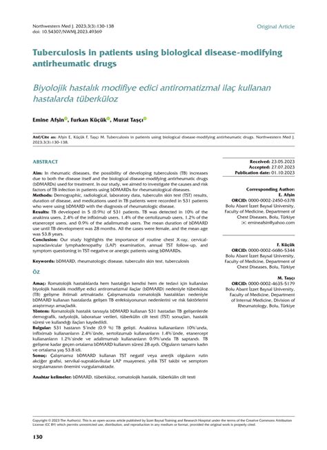 PDF Tuberculosis In Patients Using Biological Disease Modifying