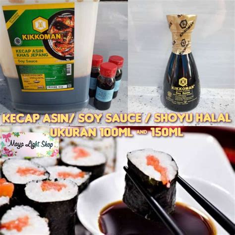 Jual Shoyu 100ml 150ml Soy Sauce Sushi Kecap Asin Halal Mui Bahan Sushi