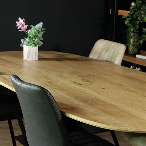 Eettafel Deens Ovaal Mangohout 240cm Austin Lichtbruin AQ Living