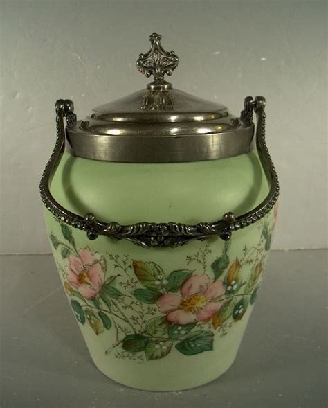 Antique Victorian Satin Glass Biscuit Jar Nice Biscuit Jar Jar