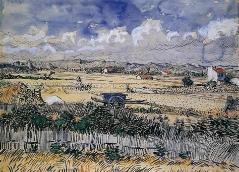 Harvest Landscape 1888 Painting By Vincent Van Gogh Fine Art America