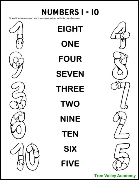 Worksheet Number Words For Kindergarten