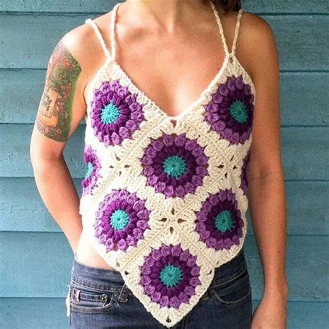 Granny Square Tank Top Crochet Pattern