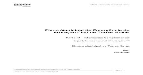 Plano Municipal De Emergência De Proteção Civil De Planos Prociv Pt Documents