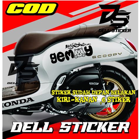 Jual Stiker Scoopy GEMOY KUCING Cutting Cticker Scoopy Cutting