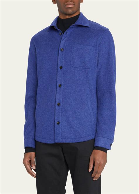 Maurizio Baldassari Men S Cashmere Felt Overshirt Bergdorf Goodman