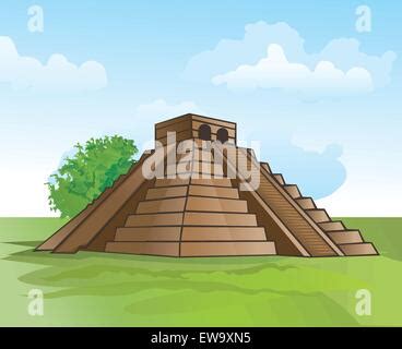 Ancient Maya Pyramid Mesoamerican Architecture With Lush Tropical