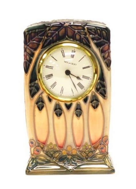 Moorcroft Pink Cluny Mantle Clock Cm Height Moorcroft Ceramics