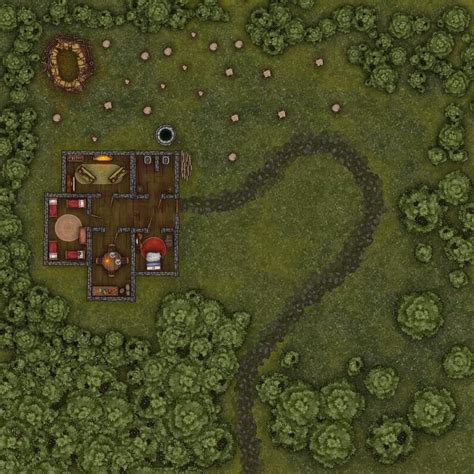 Cabin In The Forest Tabletop Rpg Maps House In The Woods Dungeons And Dragons