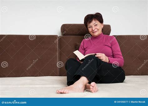 Senior Woman Reading Book Stock Image Image Of Mature