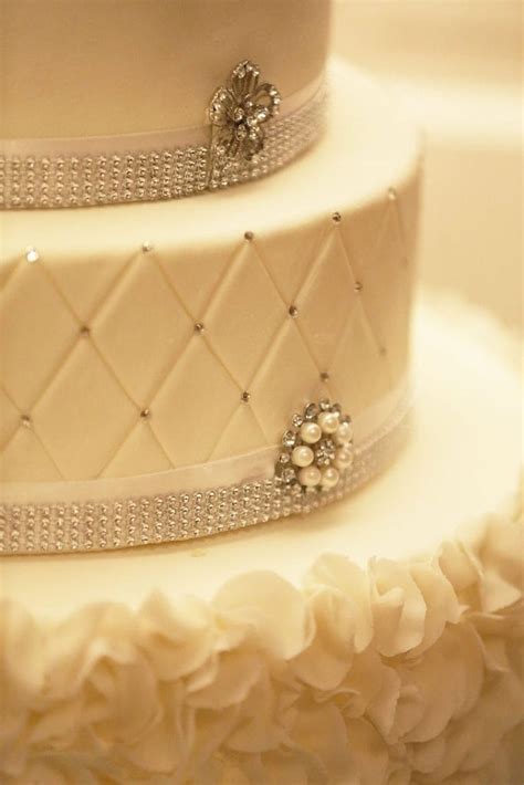 Wedding Cakes With Bling And Pearls