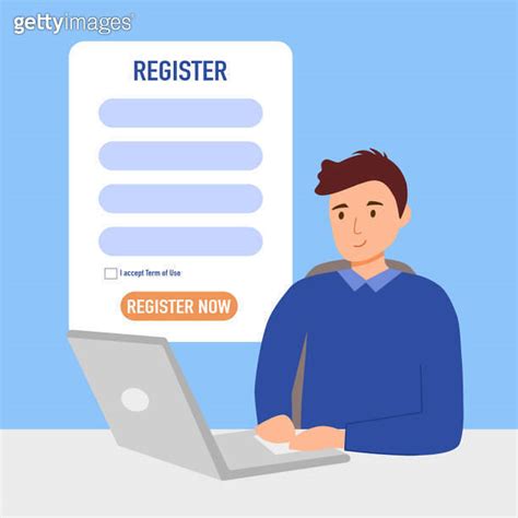 Man Submitting Online Registration Form On Laptop Computer In Flat