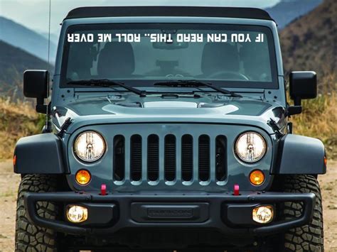 Windshield Banner Strip Decal Compatible With Jeep Wrangler Banner