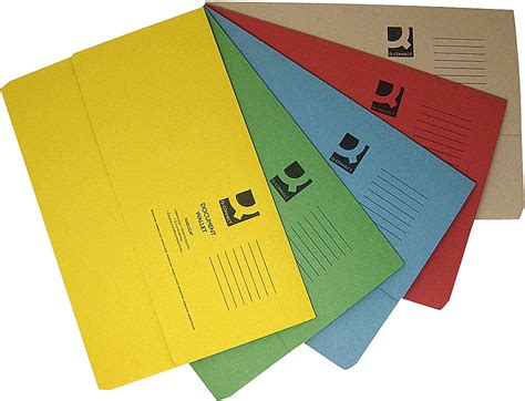 Q Connect Document Wallets Foolscap Assorted Pack Of 50 KF01490