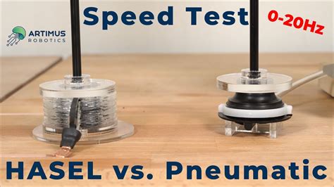 Speed Comparison Hasel Actuator Vs Pneumatic Actuator Youtube