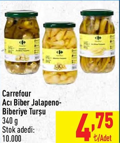 Carrefour Acı Biber Jalapeno Biberiye Turşu 340 g İndirimde Market