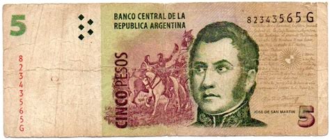 Numis Market - Argentina - 5 Pesos - Cédula Estrangeira - R