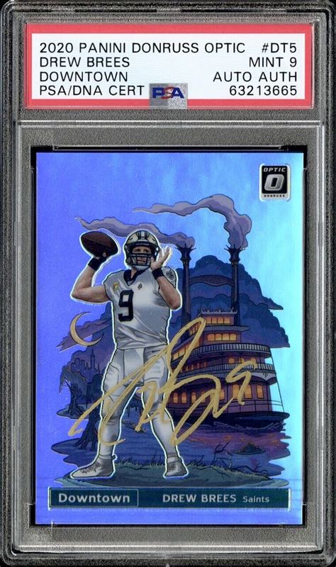 2020 Panini Donruss Optic Drew Brees Downtown Dt5 Psa 9 Mint Rare