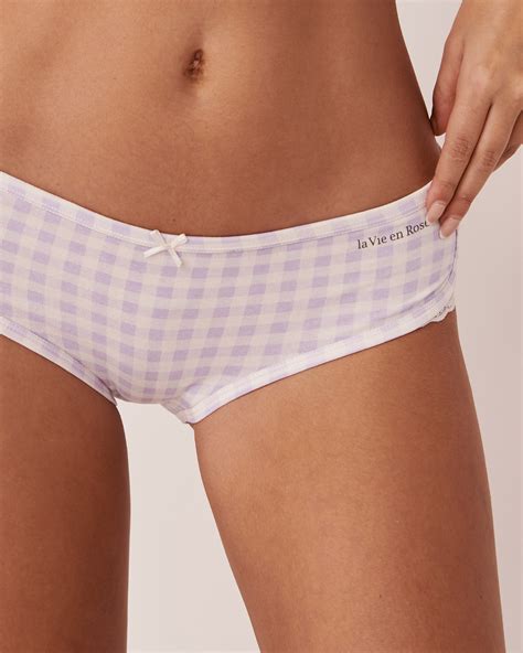 Cotton Hiphugger Panty Purple Vichy La Vie En Rose