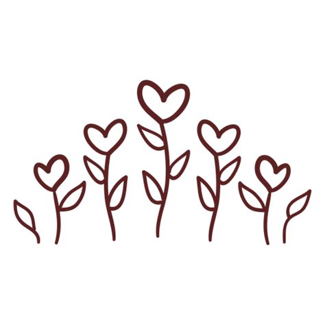 Hand Drawn Heart Plants Ornament Stroke Png And Svg Design For T Shirts