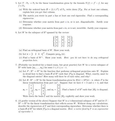 Solved 5 Let Tp3→p3 Be The Linear Transformation Given By