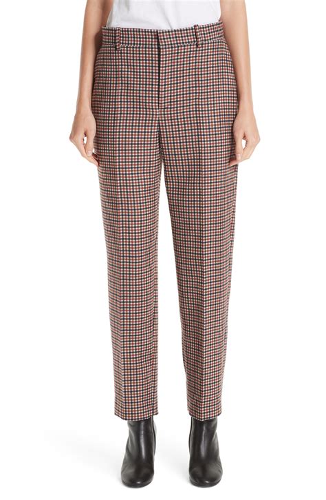 Balenciaga Stretch Wool Check Pants Lyst