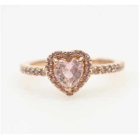 Pandora Rose GP Pink Stone Sparkling Elevated Heart Ring | Property Room