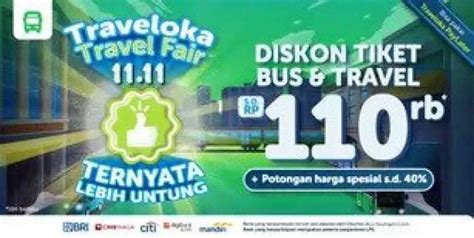 Promo Traveloka Travel Fair Diskon Tiket Bus Travel Hingga Rp