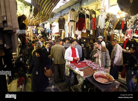 Tunisia Tunis Old Town Souk Shops Passers By Stock Photo Alamy