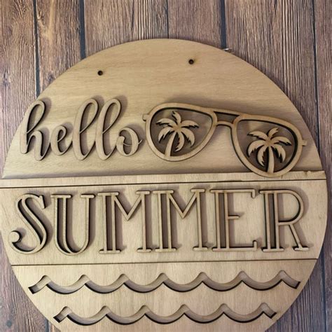 Hello Summer Welcome Sign Flip Flop Door Hanger Svg Summer Etsy