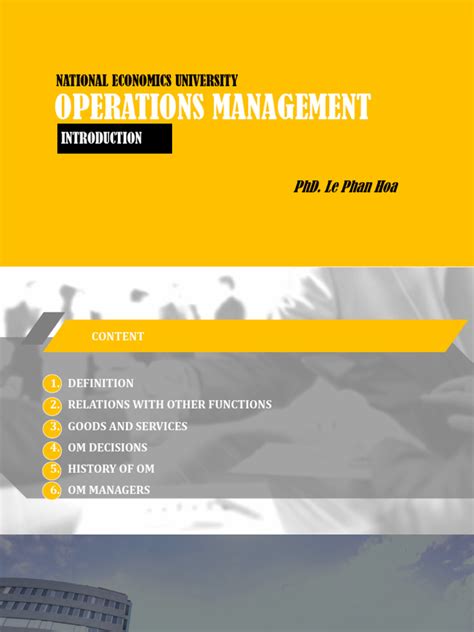 Chap 1 Introduction To Om Pdf Strategic Management Marketing