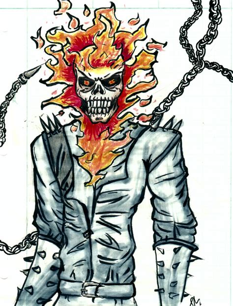 Ghost Rider Marker Drawing By Bloodyrose On Deviantart