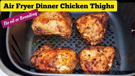 Air Fryer Lemon Pepper Chicken Thighs Recipe For Dinner Bone In Skin On No Oil Air Fried