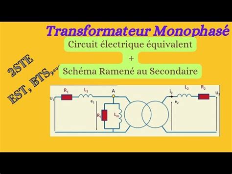 Transformateur Circuit électrique équivalent Schéma ramené au