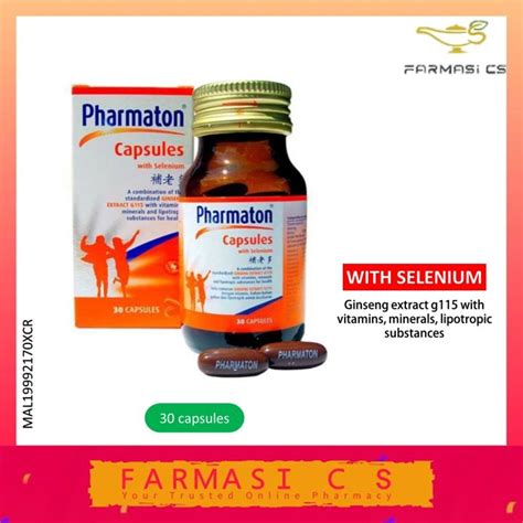 Pharmaton Capsules With Selenium 30 Capsules Exp122024 Multivitamin
