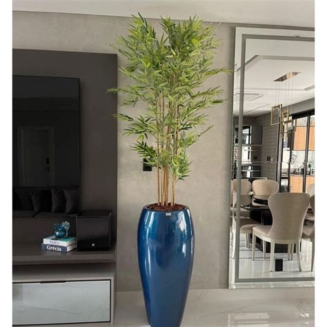 Planta Bambu Artificial Vertical Hastes Mt O Vaso N O