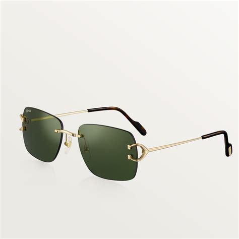 Cresw00589 Signature C De Cartier Sunglasses Smooth Golden Finish Metal Green Lenses Cartier