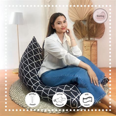 Jual Bean Bag Plus Isi Size Dewasa Jaring Hitam Beanbag Murah Large