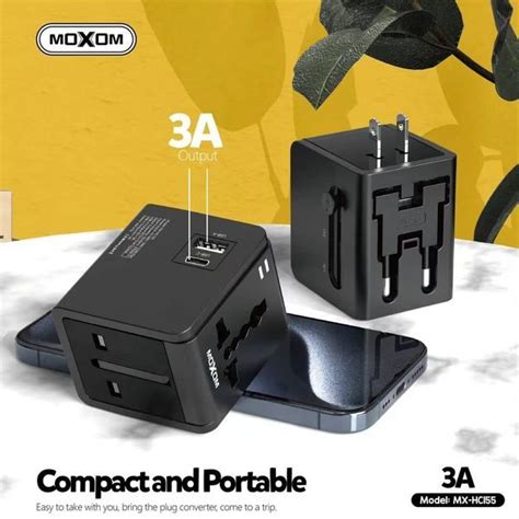 MOXOM MX HC155 MOXOM UNIVERSAL TRAVEL ADAPTER 3A FAST CHARGING