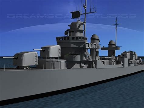 Destroyer Dd Uss Fletcher D Model Rigged Cgtrader