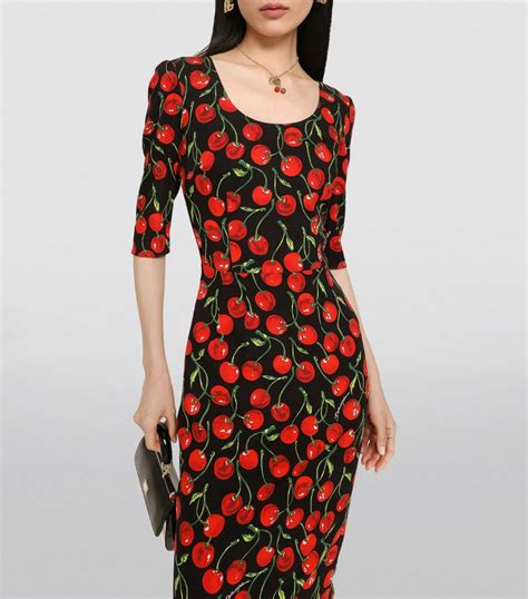 Womens Dolce Gabbana Multi Silk Blend Cherry Print Dress Harrods Us