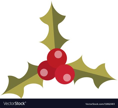 Holly Icon Isolated On White Background Royalty Free Vector