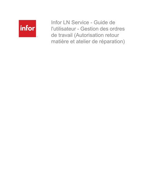 Pdf Guide De L Utilisateur Gestion Des Ordres De Travail