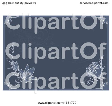 Blue Floral Wedding Invitation Border by dero #1651770