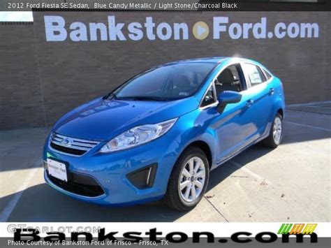 Blue Candy Metallic 2012 Ford Fiesta Se Sedan Light Stone Charcoal Black Interior Gtcarlot