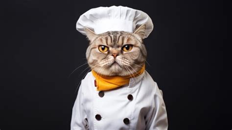 Premium Photo American Shorthair Cat Dressed As A Chef