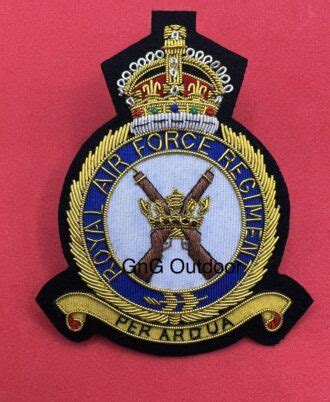 Kings Crown Royal Air Force Regiment Embroidered Bullion And Wire