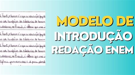 Modelo de introdução para a redação do ENEM YouTube