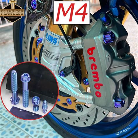 Flawlessti Brembo M4 M4 34 M40 1098 คาลปเปอรเบรค Gr5 สลกเกลยวแบนโจ